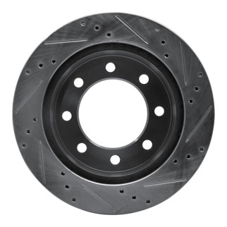 R1 00-02 Dodge Ram 3500 Front Left Drilled & Slotted Silver Brake Rotor