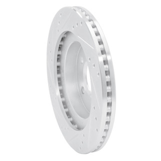 R1 98-04 Chrysler 300M Front Right Drilled & Slotted Silver Brake Rotor