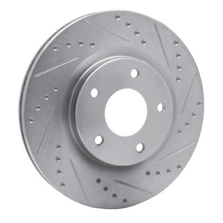 R1 07-25 Chrysler SEBRING Front Right Drilled & Slotted Silver Brake Rotor