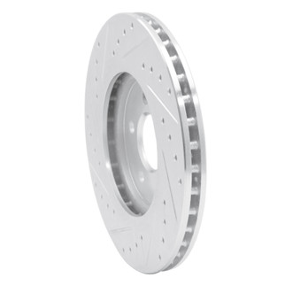R1 95-06 Chrysler Cirrus Front Right Drilled & Slotted Silver Brake Rotor