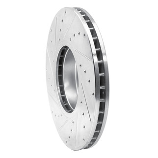 R1 07-19 BMW X5 Front Right Drilled & Slotted Silver Brake Rotor