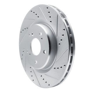 R1 2019-2025 Acura RDX Front Right Drilled & Slotted Silver Brake Rotor