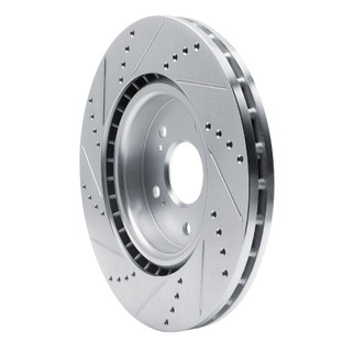 R1 2019-2025 Acura RDX Front Right Drilled & Slotted Silver Brake Rotor