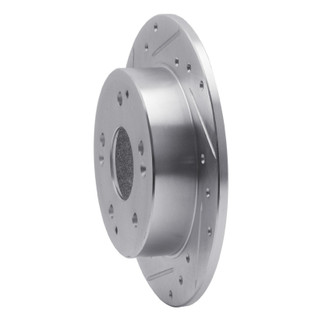 R1 97-01 Acura Integra Rear Left Drilled & Slotted Silver Brake Rotor