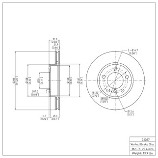 DFC 91-06 BMW Z3 Front Brake Rotor