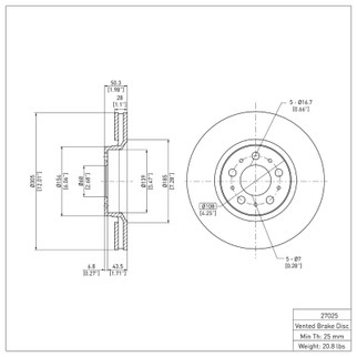 DFC 99-09 Volvo S60/V70/S80 Front Brake Rotor