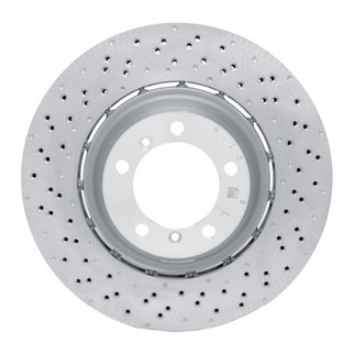 DFC 16-23 Porsche 718 Cayman Left Rear Drilled Hi-Carbon Alloy Geomet Coated Rotor