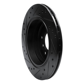 R1 91-95 BMW M5 Rear Right Drilled & Slotted Black Brake Rotor