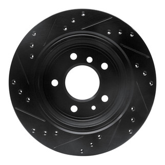 R1 91-95 BMW M5 Rear Right Drilled & Slotted Black Brake Rotor