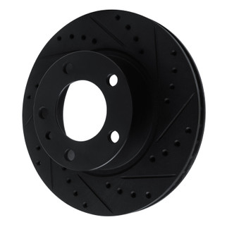 R1 82-89 BMW 635CSI Front Right Drilled & Slotted Black Brake Rotor