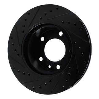 R1 82-89 BMW 635CSI Front Right Drilled & Slotted Black Brake Rotor