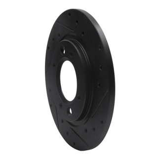 R1 71-89 Peugeot 504 Rear Right Drilled & Slotted Black Brake Rotor