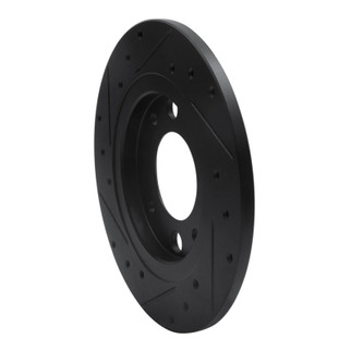 R1 71-89 Peugeot 504 Rear Right Drilled & Slotted Black Brake Rotor