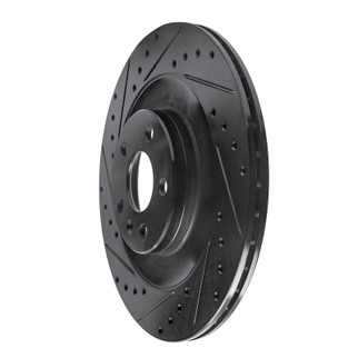 R1 16-26 Polestar Polestar 2 Rear Left Drilled & Slotted Black Brake Rotor