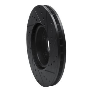 R1 07-18 Land Rover Range Rover Evoque Front Left Drilled & Slotted Black Brake Rotor