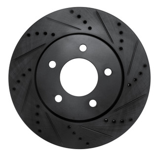 R1 04-08 Chrysler Pacifica Front Right Drilled & Slotted Black Brake Rotor