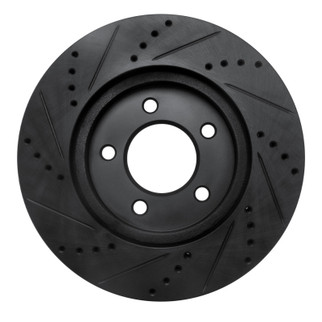 R1 04-08 Chrysler Pacifica Front Right Drilled & Slotted Black Brake Rotor