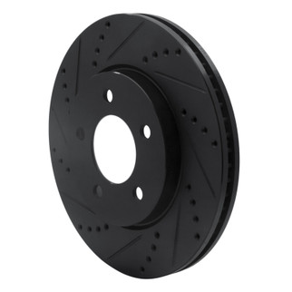 R1 04-08 Chrysler Pacifica Front Left Drilled & Slotted Black Brake Rotor