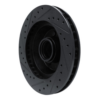 R1 74-84 Chrysler Imperial Front Right Drilled & Slotted Black Brake Rotor