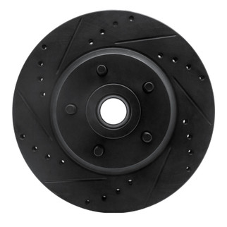 R1 71-81 Chrysler Newport Front Left Drilled & Slotted Black Brake Rotor