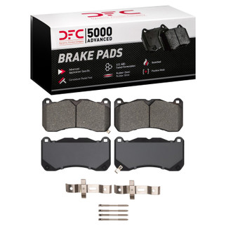 DFC 13-14 Ford Mustang Front 5000 Advanced Low Metallic Brake Pads and Hardware Kit
