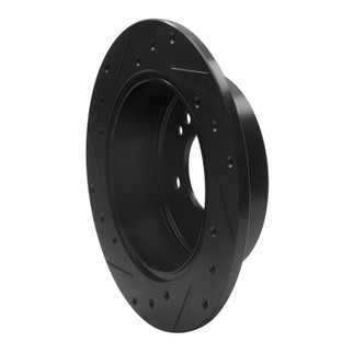 R1 07-12 Kia Rondo (Canada) Rear Right Drilled & Slotted Black Brake Rotor
