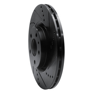 R1 91-20 Alfa Romeo 164 Front Right Drilled & Slotted Black Brake Rotor