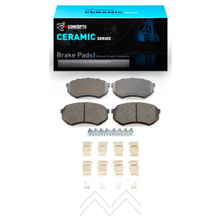 R1 89-04 Mitsubishi Fuso FE Front Ceramic Brake Pads & Hardware Kit