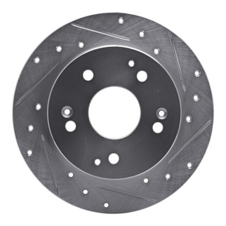 R1 97-01 Acura Integra Rear Right Drilled & Slotted Silver Brake Rotor