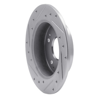 R1 97-01 Acura Integra Rear Right Drilled & Slotted Silver Brake Rotor