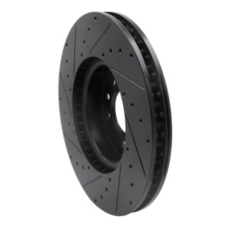 R1 18-20 Land Rover Range Rover Sport Front Right Drilled & Slotted Black Brake Rotor