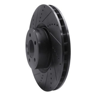 R1 10-12 Land Rover Range Rover Front Left Drilled & Slotted Black Brake Rotor