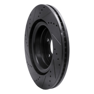 R1 06-09 Land Rover Range Rover Front Right Drilled & Slotted Black Brake Rotor
