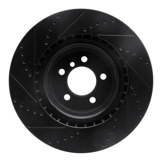R1 06-12 Land Rover Range Rover Front Right Drilled & Slotted Black Brake Rotor