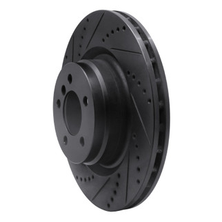 R1 06-12 Land Rover Range Rover Front Left Drilled & Slotted Black Brake Rotor