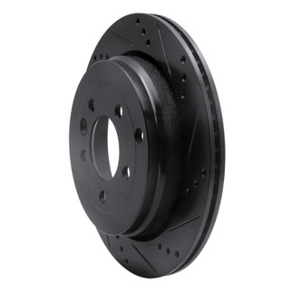 R1 05-07 Land Rover LR3 Rear Right Drilled & Slotted Black Brake Rotor