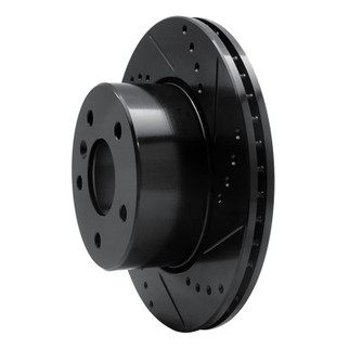 R1 99-04 Land Rover Discovery Front Right Drilled & Slotted Black Brake Rotor