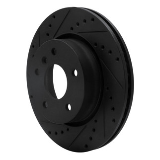 R1 94-02 Land Rover Range Rover Front Right Drilled & Slotted Black Brake Rotor