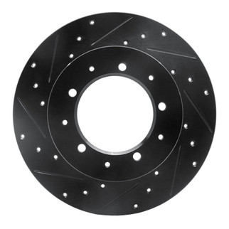 R1 74-16 Land Rover Range Rover Rear Left Drilled & Slotted Black Brake Rotor