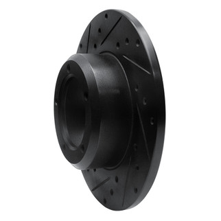 R1 74-99 Land Rover Discovery Front Left Drilled & Slotted Black Brake Rotor