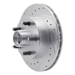 R1 1983-1997 Ford Ranger (USA/Canada) Front Left Drilled & Slotted Silver Brake Rotor