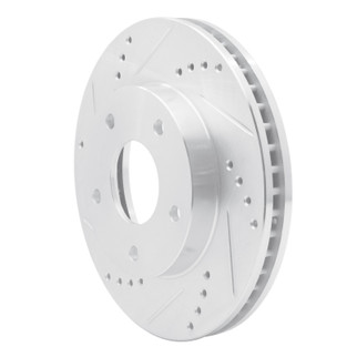 R1 1997-2005 Chevrolet Blazer Front Left Drilled & Slotted Silver Brake Rotor