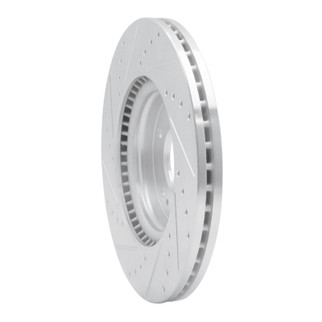 R1 2020-2025 Hyundai Elantra Front Right Drilled & Slotted Silver Brake Rotor