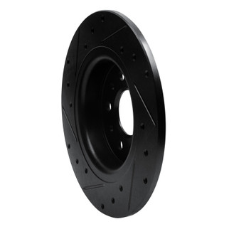 R1 14-19 Fiat 500L Rear Right Drilled & Slotted Black Brake Rotor