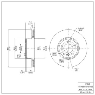 DFC 04-10 BMW 528i Front Brake Rotor