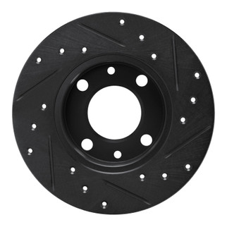R1 66-92 Bertone X-1/9 Rear Left Front Left Drilled & Slotted Black Brake Rotor