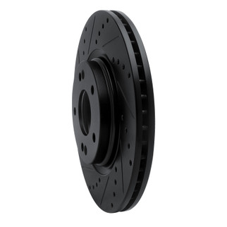R1 15-25 Hyundai Kona EV Front Left Drilled & Slotted Black Brake Rotor