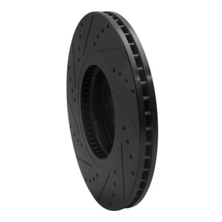 R1 07-12 Hyundai Veracruz Front Right Drilled & Slotted Black Brake Rotor