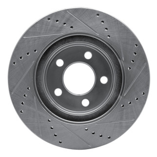 R1 2001-2011 Ford Explorer Sport Front Left Drilled & Slotted Silver Brake Rotor