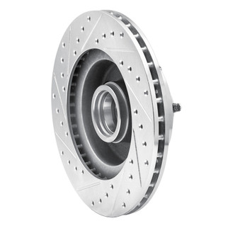 R1 1974-1980 Ford Granada Front Right Drilled & Slotted Silver Brake Rotor